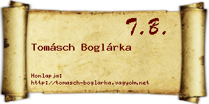 Tomásch Boglárka névjegykártya
