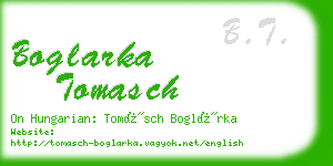 boglarka tomasch business card